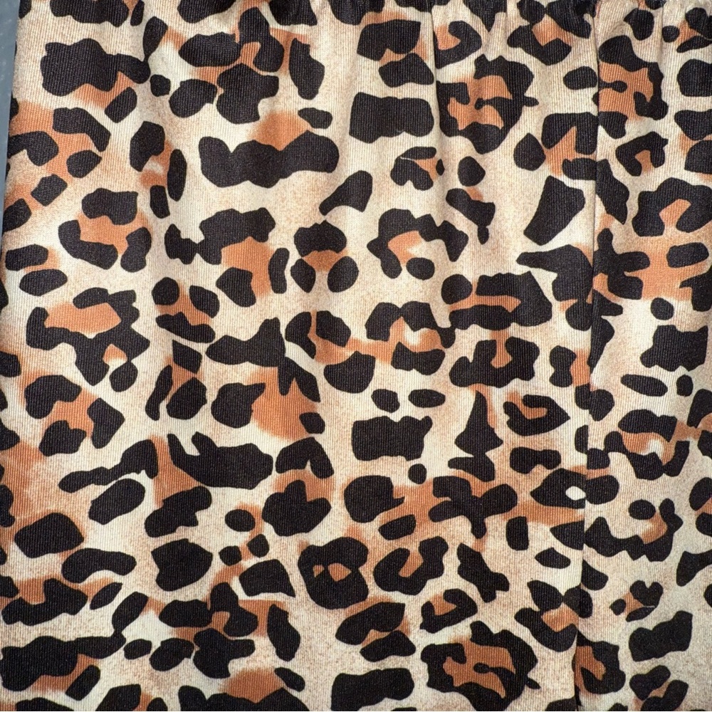 Youth Girls Size 8–9 Y Leopard Print Active Stretch Skinny Ankle Pants Bottoms - Picture 6 of 8